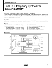 BU2630FV datasheet: Dual PLL frequency synthesizer BU2630FV