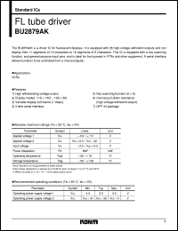 BU2879AK datasheet: FL tube driver BU2879AK