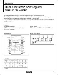 BU4015B datasheet: Dual 4-bit static shift register BU4015B