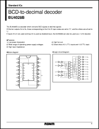 BU4028B datasheet: BCD-to-decimal decoder BU4028B