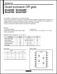 BU4070BF datasheet: Quad exclusive OR gate BU4070BF