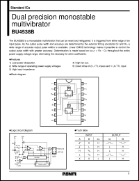 BU4538B datasheet: Dual precision monostable multivibrator BU4538B