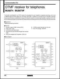 BU8874 datasheet: DTMF receiver for telephones BU8874