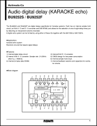 BU9252S datasheet: Audio digital delay (KARAOKE echo) BU9252S