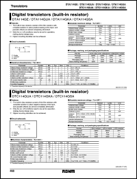 DTA114GE datasheet: Digital PNP transistor (with resistors) DTA114GE