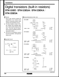 DTA123EUA datasheet: Digital PNP transistor (with resistors) DTA123EUA