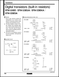 DTA123EKA datasheet: Digital PNP transistor (with resistors) DTA123EKA