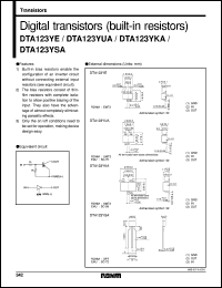 DTA123YSA datasheet: Digital PNP transistor (with resistors) DTA123YSA