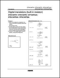 DTA124TH datasheet: Digital PNP transistor (with resistor) DTA124TH