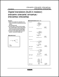 DTA124TE datasheet: Digital PNP transistor (with resistor) DTA124TE