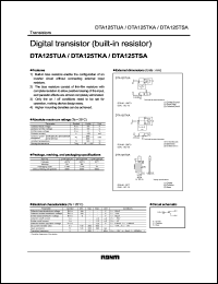 DTA125TKA datasheet: Digital PNP transistor (with resistor) DTA125TKA