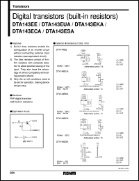 DTA143ECA datasheet: Digital PNP transistor (with resistors) DTA143ECA