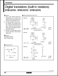 DTB123YS datasheet: Digital PNP transistor (with resistors) DTB123YS