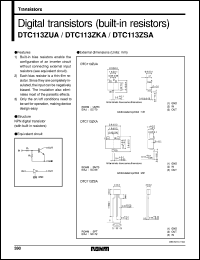 DTC113ZUA datasheet: Digital NPN transistor (with resistors) DTC113ZUA
