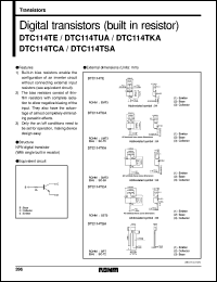 DTC114TE datasheet: Digital NPN transistor (with resistors) DTC114TE