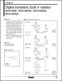 DTC144TKA datasheet: Digital NPN transistor (with resistor) DTC144TKA