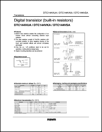 DTC144VUA datasheet: Digital NPN transistor (with resistors) DTC144VUA