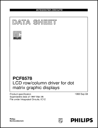 PCF8578U/10 datasheet: LCD row/column driver for dot matrix graphic displays PCF8578U/10