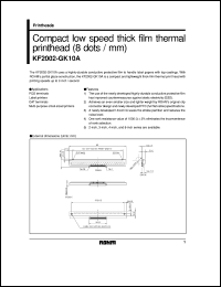 KF2002-GK10A datasheet: Compact low speed thick film thermal printhead (8 dot/mm) KF2002-GK10A