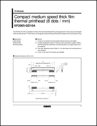 KF2003-GD10A datasheet: Compact medium speed thick film thermal printhead (8 dot/mm) KF2003-GD10A
