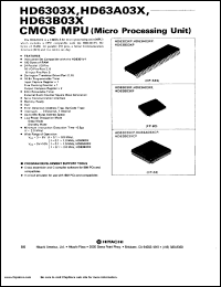 HD63B03XF datasheet: 2MHz CMOS micro processing unit (MPU) HD63B03XF