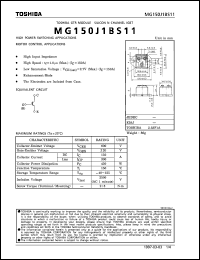 MG150J1BS11 datasheet: Silicon N-channel IGBT GTR module for high power switching, motor control applications MG150J1BS11