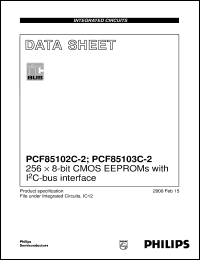 PCF85103C-2P/00 datasheet: 256 x 8-bit CMOS EEPROMs with IC-bus interface PCF85103C-2P/00