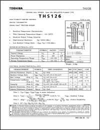 THS126 datasheet: GaAs ion implanted planar type hall sensor digital tachometer, crank shaft position sensor, high stability motor control THS126