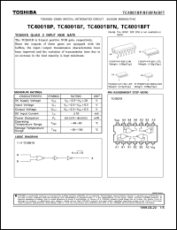 TC4001BP datasheet: Quad 2 input nor gate TC4001BP