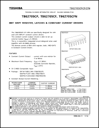 TB62705CP datasheet: 8 bit shift register, latches & constant current drives TB62705CP