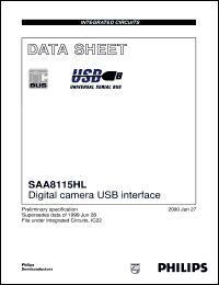SAA8115HL datasheet: Digital camera USB interface IC SAA8115HL