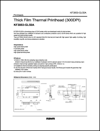 KF3003-GL50A datasheet: Thick film thermal printhead (300 dpi) KF3003-GL50A