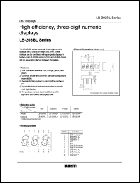 LB-203MB datasheet: High efficiency, three-digit numeric display LB-203MB