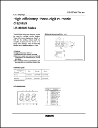 LB-303VK datasheet: High efficiency, three-digit numeric display LB-303VK