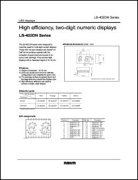 LB-402YN datasheet: High efficiency, two-digit numeric display LB-402YN