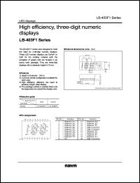 LB-403F1 datasheet: High efficiency, three-digit numeric display LB-403F1