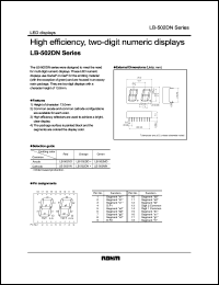LB-502DD datasheet: High efficiency, two-digit numeric display LB-502DD