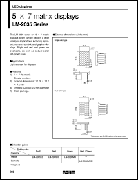 LM-2035VB datasheet: 5x7 matrix display LM-2035VB