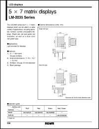 LM-2035MUM datasheet: 5x7 matrix display LM-2035MUM