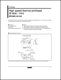 NF2003-VA10A datasheet: High speed thermal printhead (8 dots/mm) NF2003-VA10A