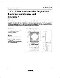 RCM1277U-A datasheet: 16x16 dots transmissive large-sized liquid crystal display unit RCM1277U-A