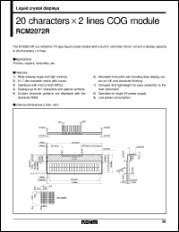 RCM2072R datasheet: 20 character x 2 line COG module RCM2072R