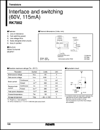 RK7002 datasheet: N-channel MOSFET, interface and switching (60V/115mA) RK7002