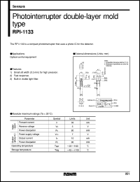RPI-1133 datasheet: Photointerrupter double-layer mold type RPI-1133