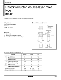 RPI-131 datasheet: Photointerrupter, double-layer mold type RPI-131