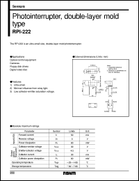 RPI-222 datasheet: Photointerrupter, double-layer mold type RPI-222