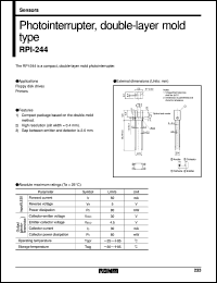 RPI-244 datasheet: Photointerrupter, double-layer mold type RPI-244