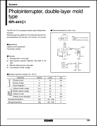 RPI-441C1 datasheet: Photointerrupter, double-layer mold type RPI-441C1