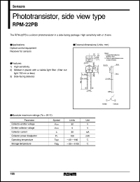 RPM-22PB datasheet: Phototransistor, side view type RPM-22PB