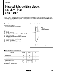 SIR-341ST3F datasheet: Infrared light emitting diode, top view type SIR-341ST3F